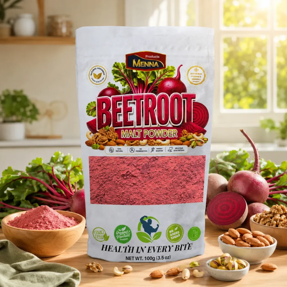 MENNA premium beetroot malt powder 100g pouch no added sugar natural energy booster made in sri lanka