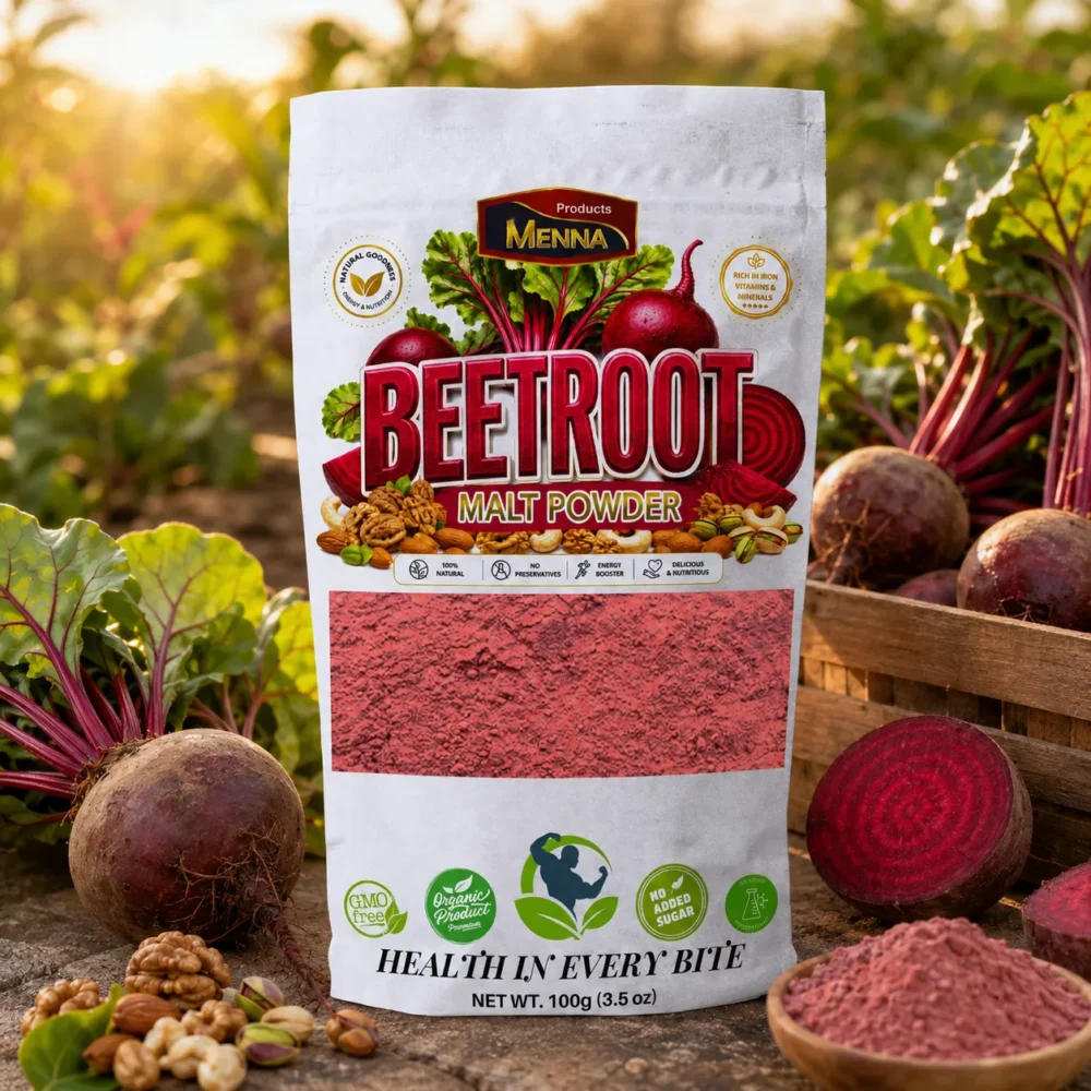MENNA premium beetroot malt powder 100g pouch no added sugar natural energy booster made in sri lanka