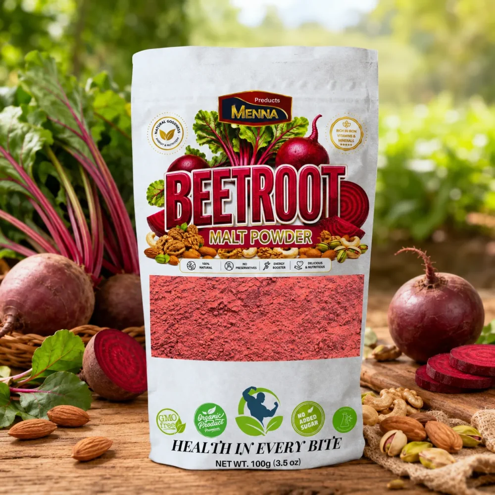 MENNA premium beetroot malt powder 100g pouch no added sugar natural energy booster made in sri lanka