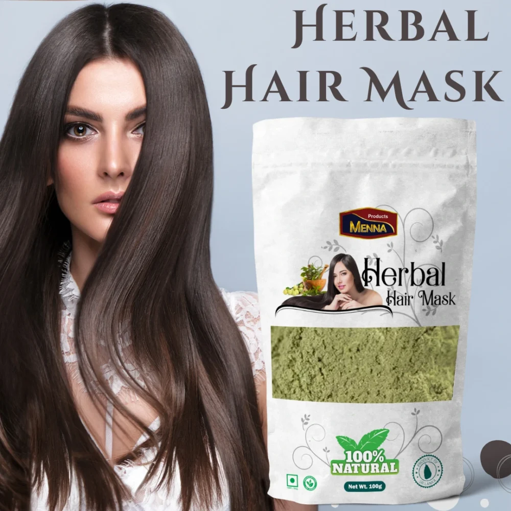 Menna Premium Herbal Hair Mask Powder (100g) – 100% Natural Hair Care - Image 3