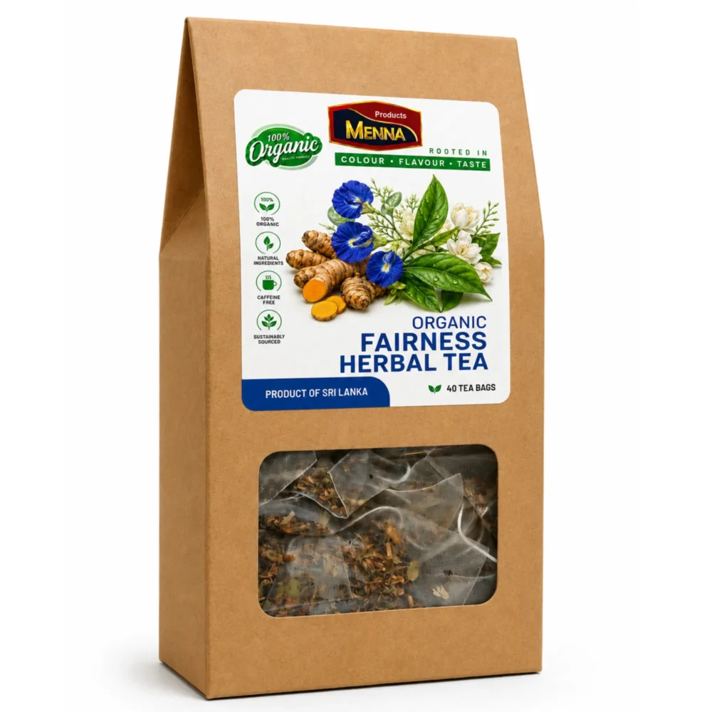 MENNA organic fairness herbal tea 40 tea bags skin glow blend made in sri lanka