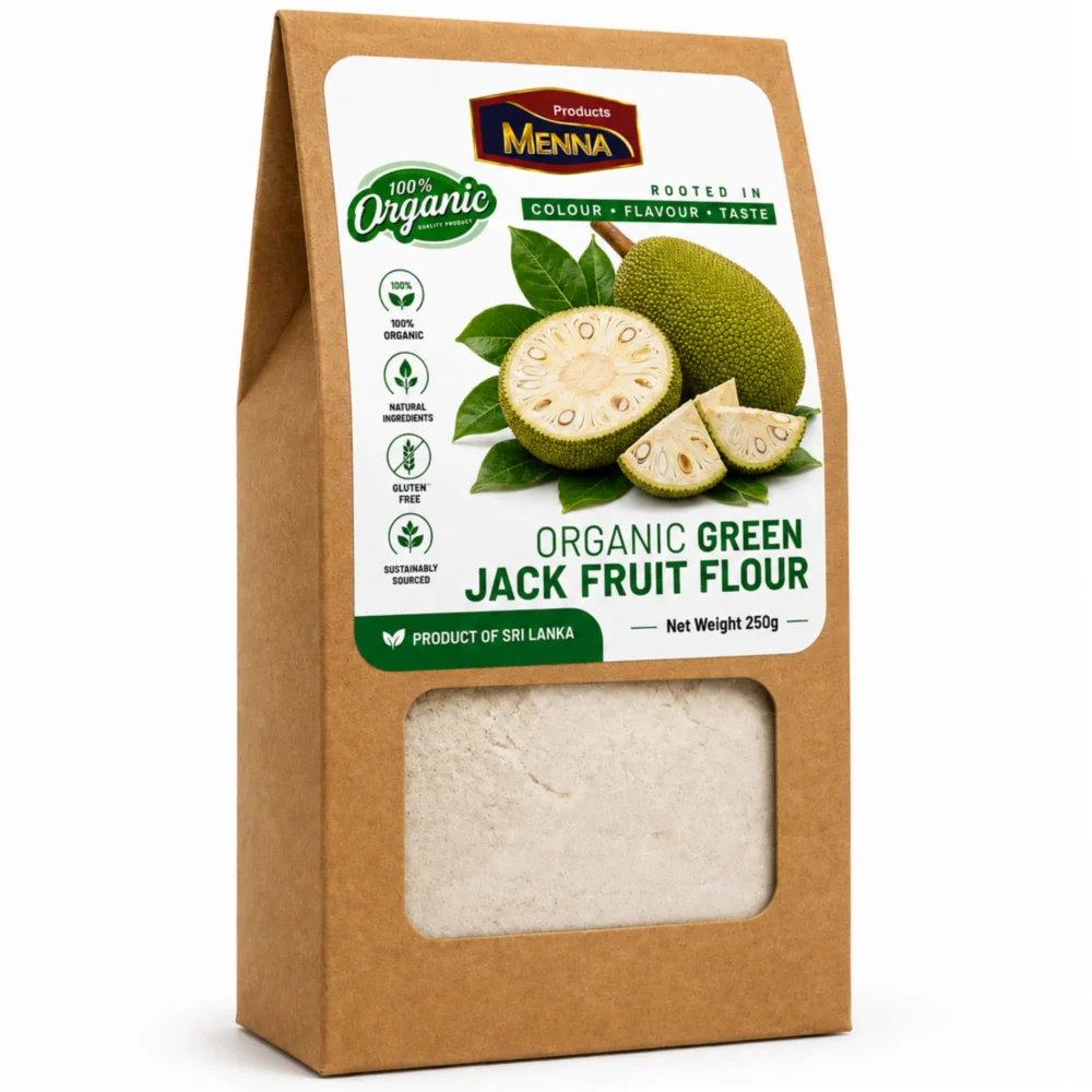 MENNA organic green jackfruit flour 250g pack gluten free diabetic friendly superfood made in sri lanka