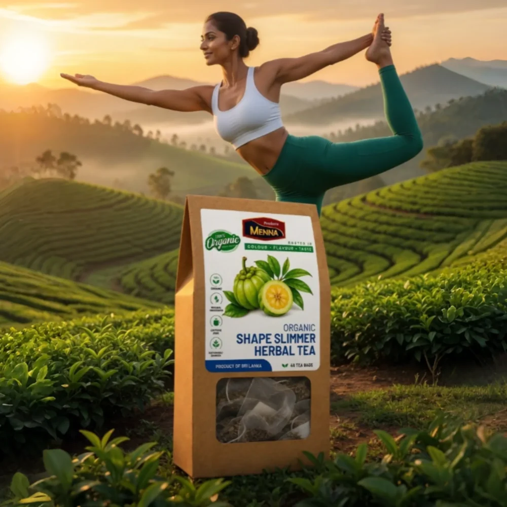 MENNA organic shape slimmer herbal tea 40 tea bags garcinia cambogia weight loss blend made in sri lanka