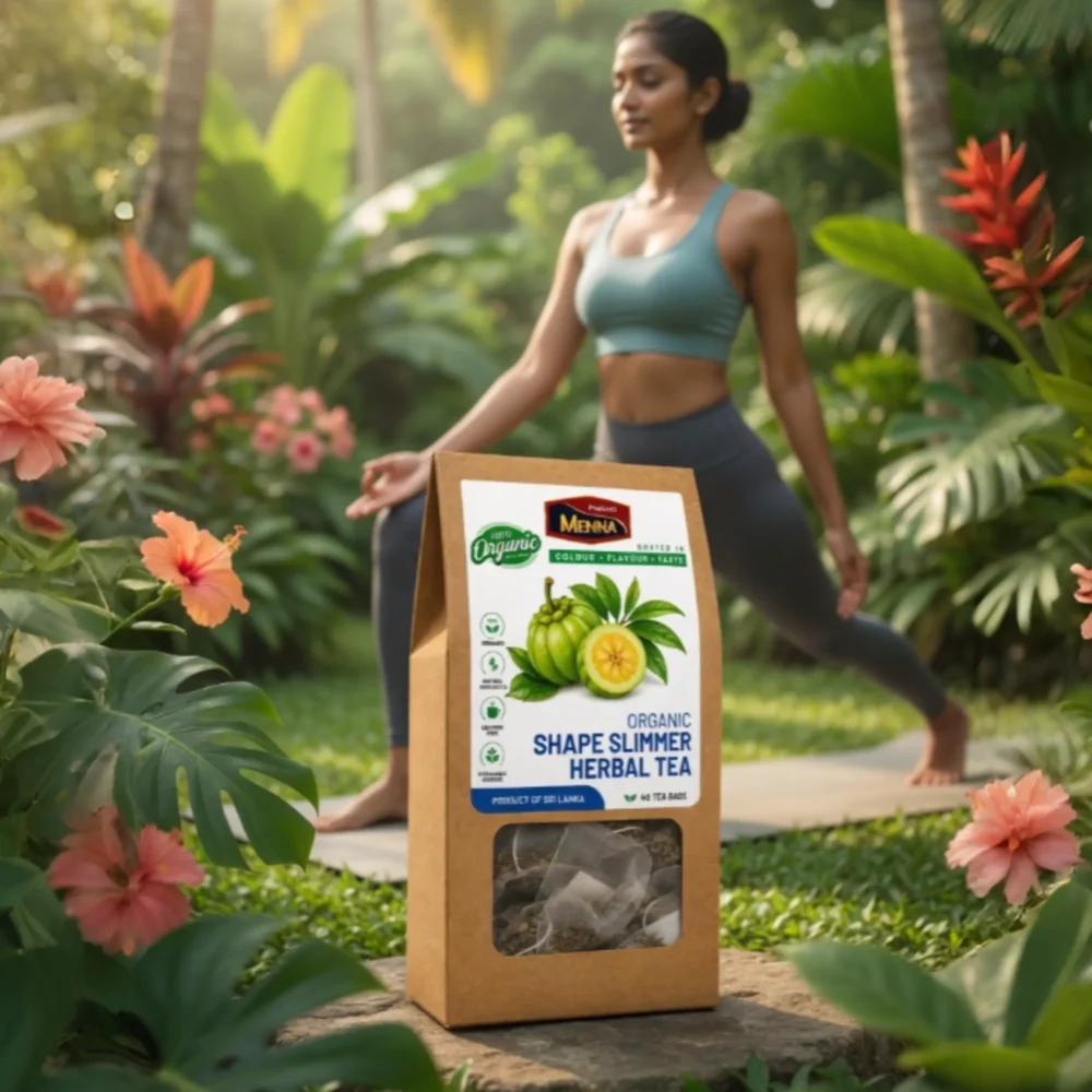 MENNA organic shape slimmer herbal tea 40 tea bags garcinia cambogia weight loss blend made in sri lanka